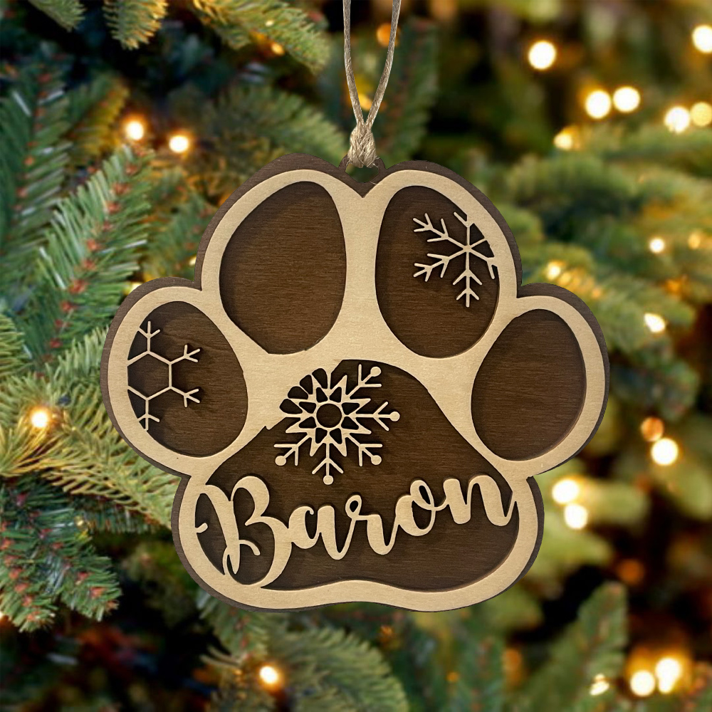 Personalised Christmas Dog Paw Ornament Custom Name Hanging Ornament Christmas Gifts-Jessemade AU