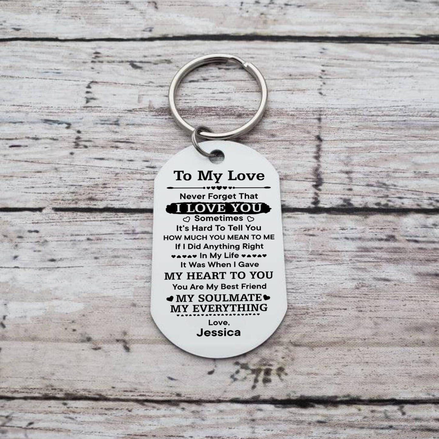 To My Love Keyring Custom Photo & Name Couple Keychain Stainless Steel Keychain Valentine's Day Gift for Couples-Jessemade AU