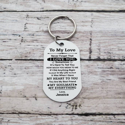 To My Love Keyring Custom Photo & Name Couple Keychain Stainless Steel Keychain Valentine's Day Gift for Couples-Jessemade AU