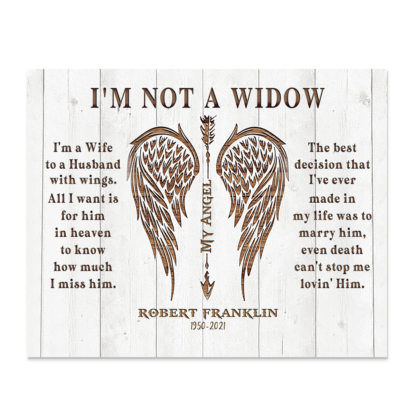 Memorial Wooden Plaque Custom Texts Art Decorations Picture Board Desktop Ornaments - I'm Not A Widow-Jessemade AU