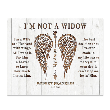 Memorial Wooden Plaque Custom Texts Art Decorations Picture Board Desktop Ornaments - I'm Not A Widow-Jessemade AU