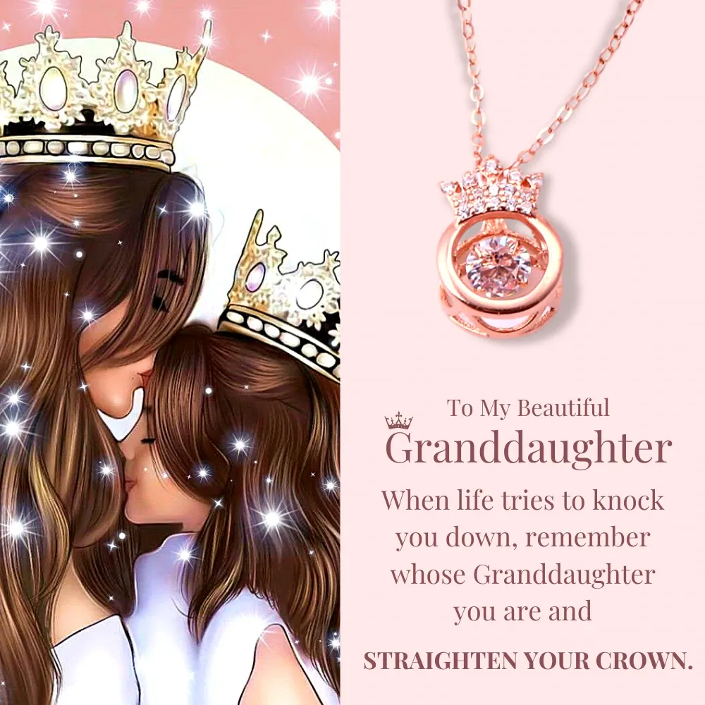 To My Beautiful Granddaughter Crown Necklace "I Will Always Be There for You"-Jessemade AU