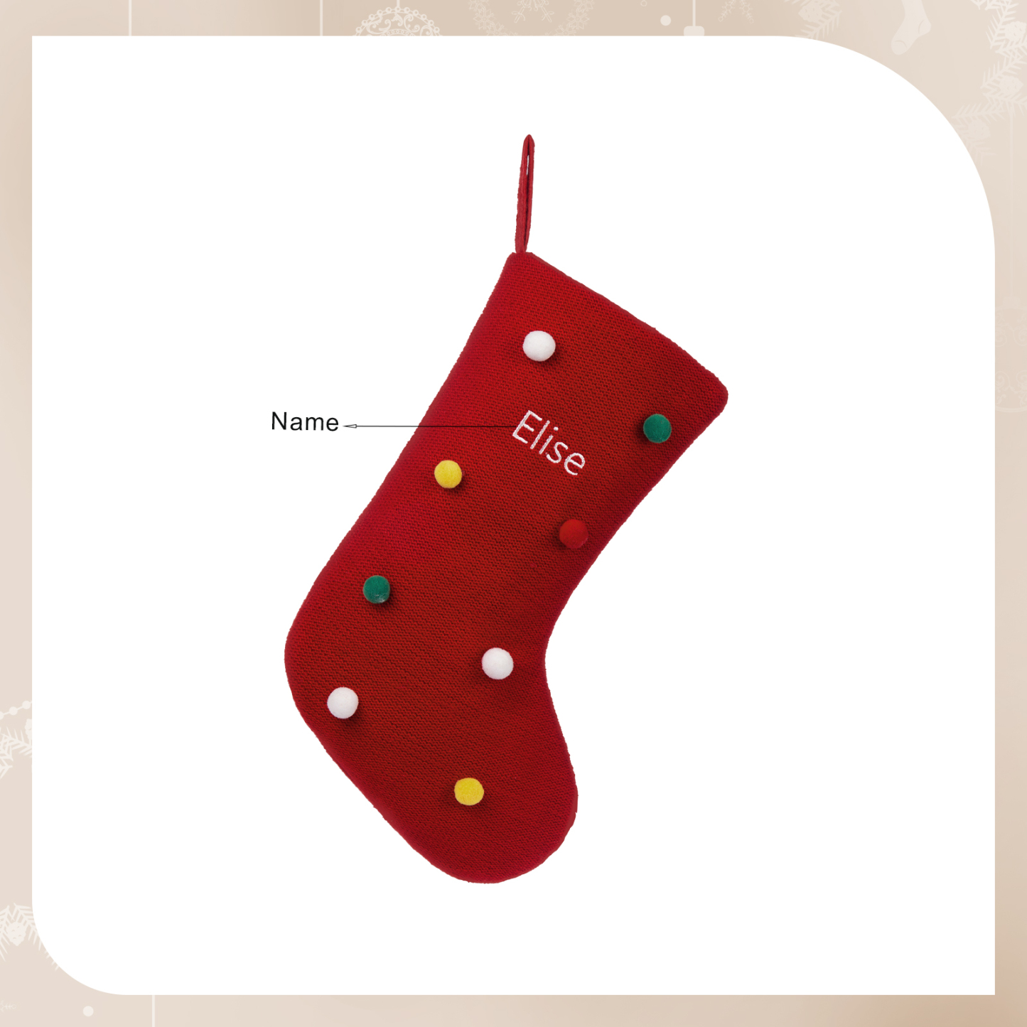 Customised 1 Name Christmas Stocking Ornament Fireplace Decorations Personalised Christmas Gift for Family Friends-Jessemade AU