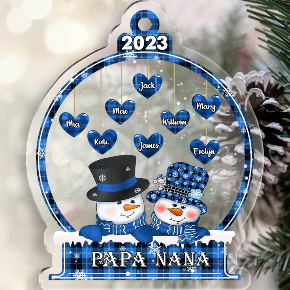 Personalised Christmas Snowman Ornament Custom 3-18 Names Christmas Ornament Gift for Family-Jessemade AU