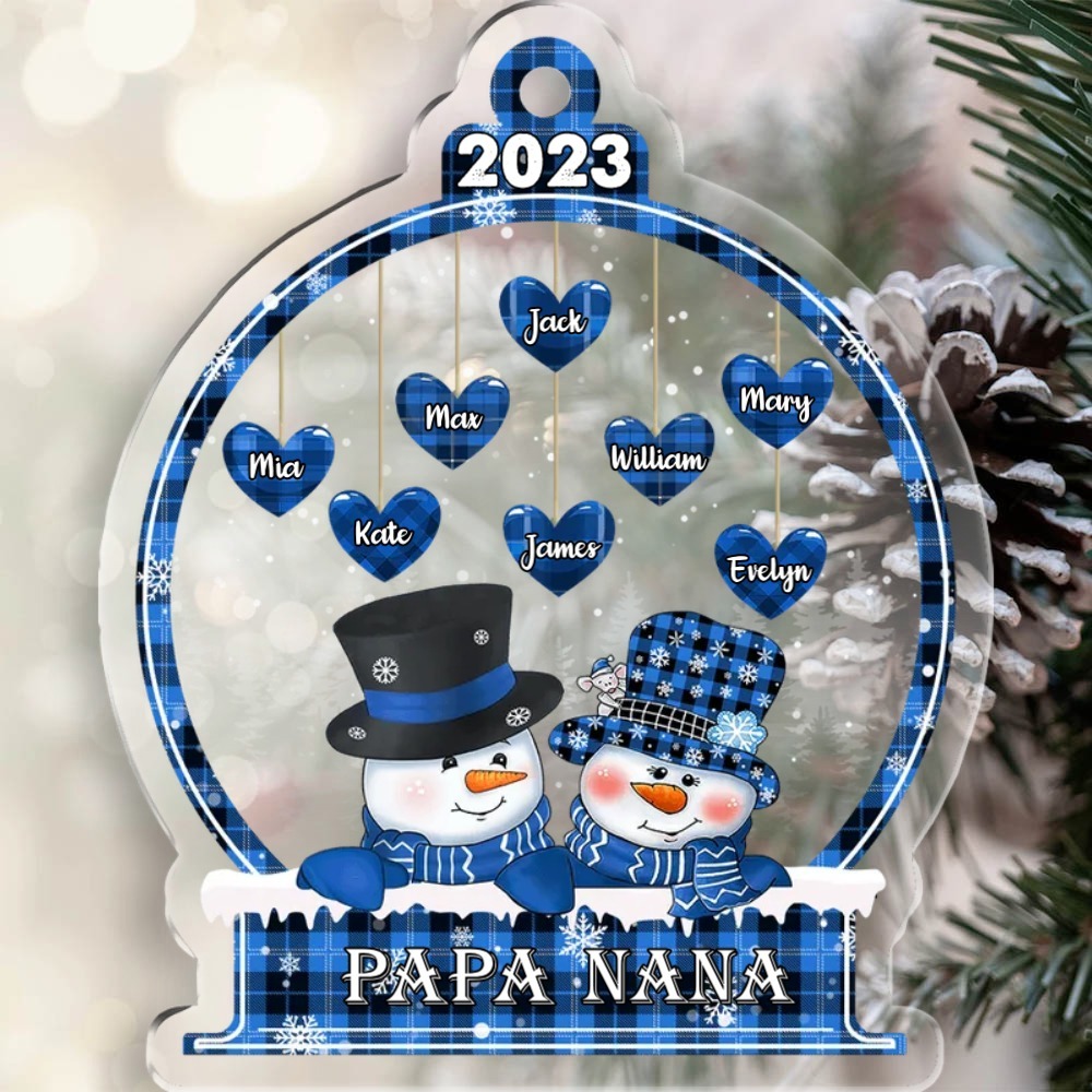 Personalised Christmas Snowman Ornament Custom 3-18 Names Christmas Ornament Gift for Family-Jessemade AU