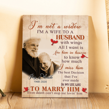 Memorial Wooden Plaque Custom Photo & Texts Art Decorations Picture Board Desktop Ornaments - I'm Not A Widow-Jessemade AU