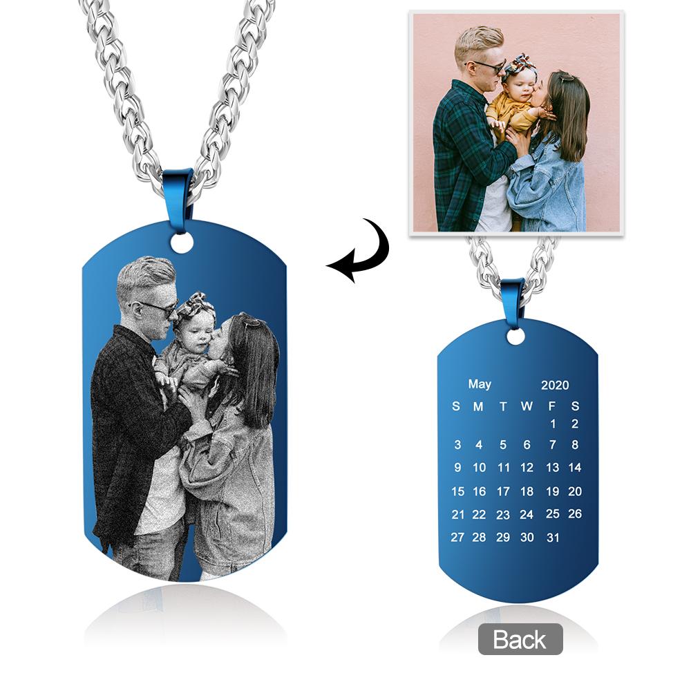 Personalised Photo Tag Necklace Custom Photo Cuban Chain Necklace Gifts For Father-Jessemade AU