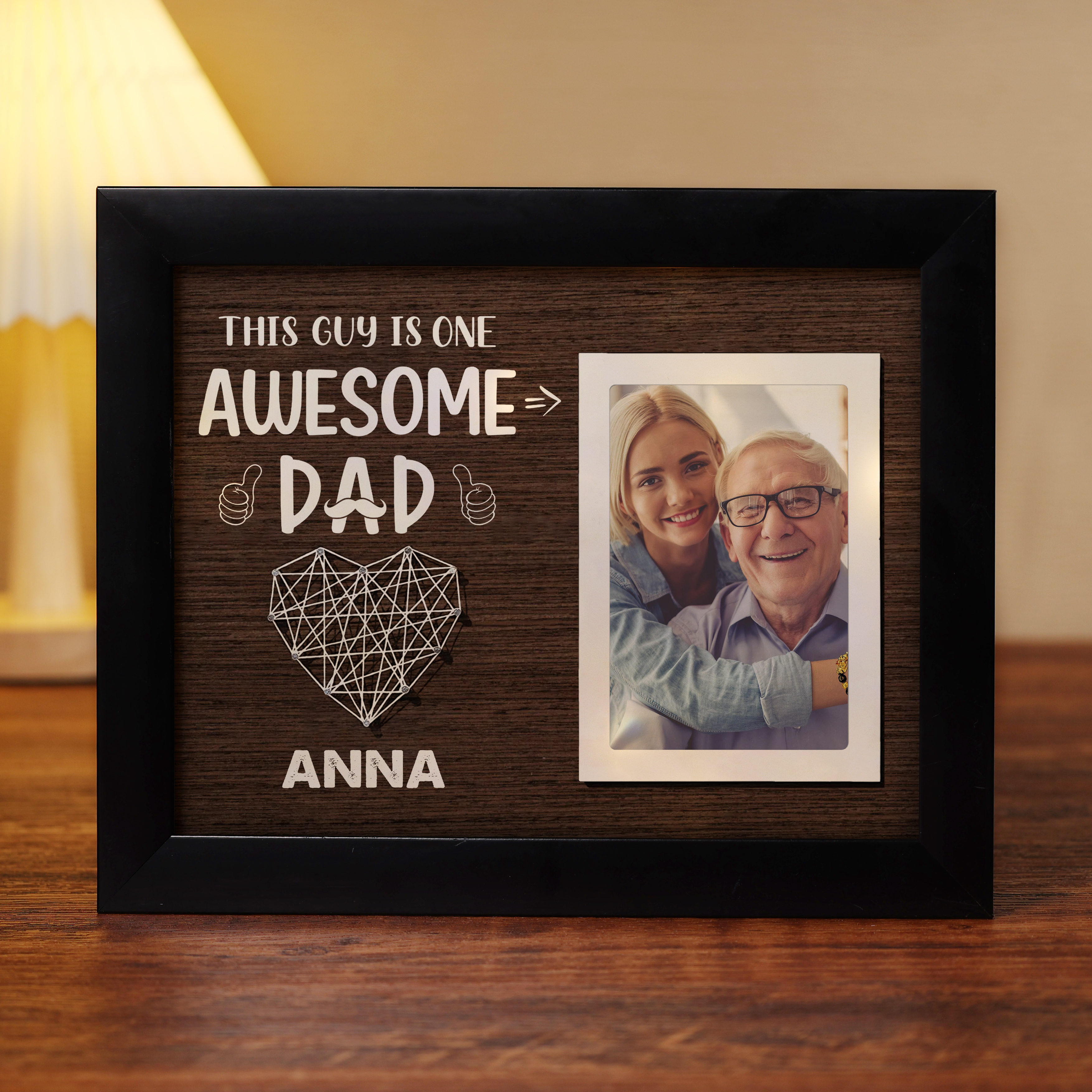 Personalised Father Photo Frames With Light Custom Photos Home Decor Gifts-Jessemade AU