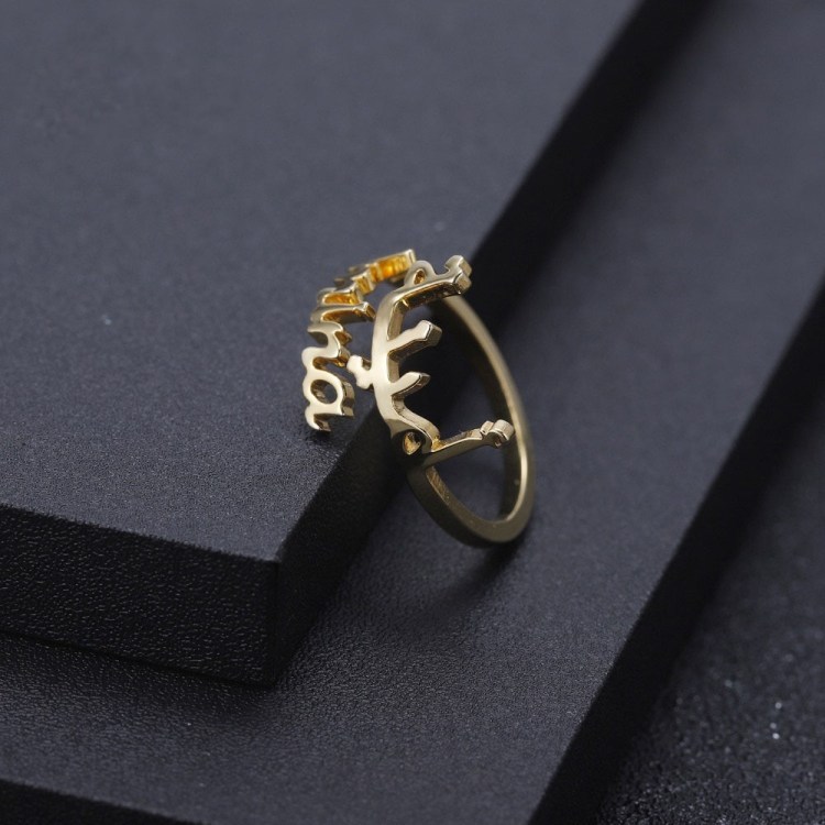 Personalised Arabic Ring Custom 2 Names Ring Gifts for Women-Jessemade AU