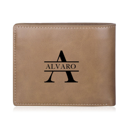 Personalised Leather Wallet Engraved Photo Short Purse Custom Folding Wallet Gifts For Him-Jessemade AU