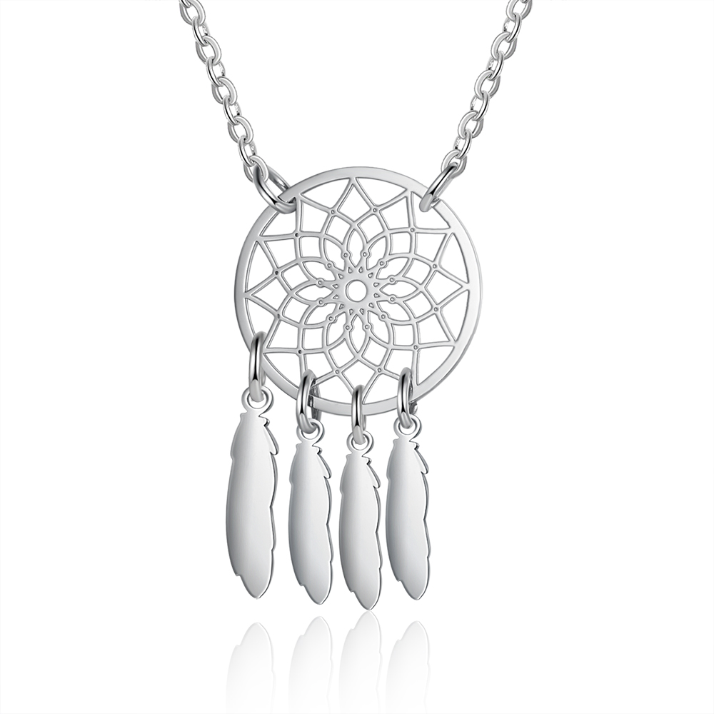 A Set of Customised 4 names Retro Dream Catcher Pendant Necklace-Jessemade AU