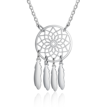 A Set of Customised 4 names Retro Dream Catcher Pendant Necklace-Jessemade AU