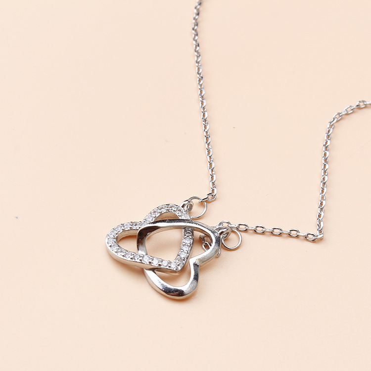 Personalised Double Heart Necklace Engraved 2 Names Gift For Her-Jessemade AU