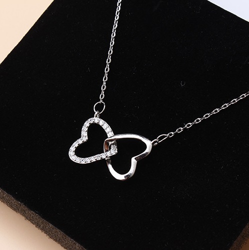 Personalised Double Heart Necklace Engraved 2 Names Gift For Her-Jessemade AU