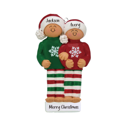 2 Names - Personalised Christmas Ornaments Custom Text Wooden Xmas Ornaments Gifts for Family Friends-Jessemade AU