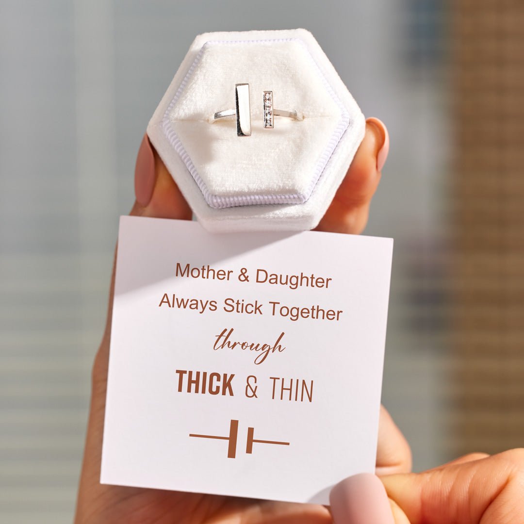 Mother & Daughter, Always stick together, Ring With Card, Gifts For Her-Jessemade AU