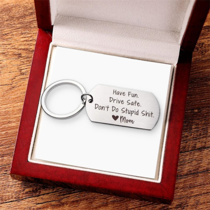 Don't Do Stupid Funny Keychain Custom Name Keyring Have Fun Drive Safe Keychain Gift for Kids-Jessemade AU