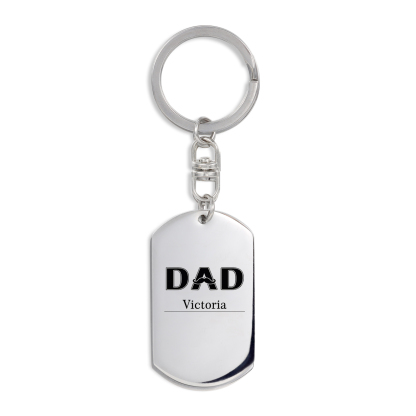 Personalised Photo Keychain Dad Keyring Engrave 1 Name Father's Day Gifts-Jessemade AU