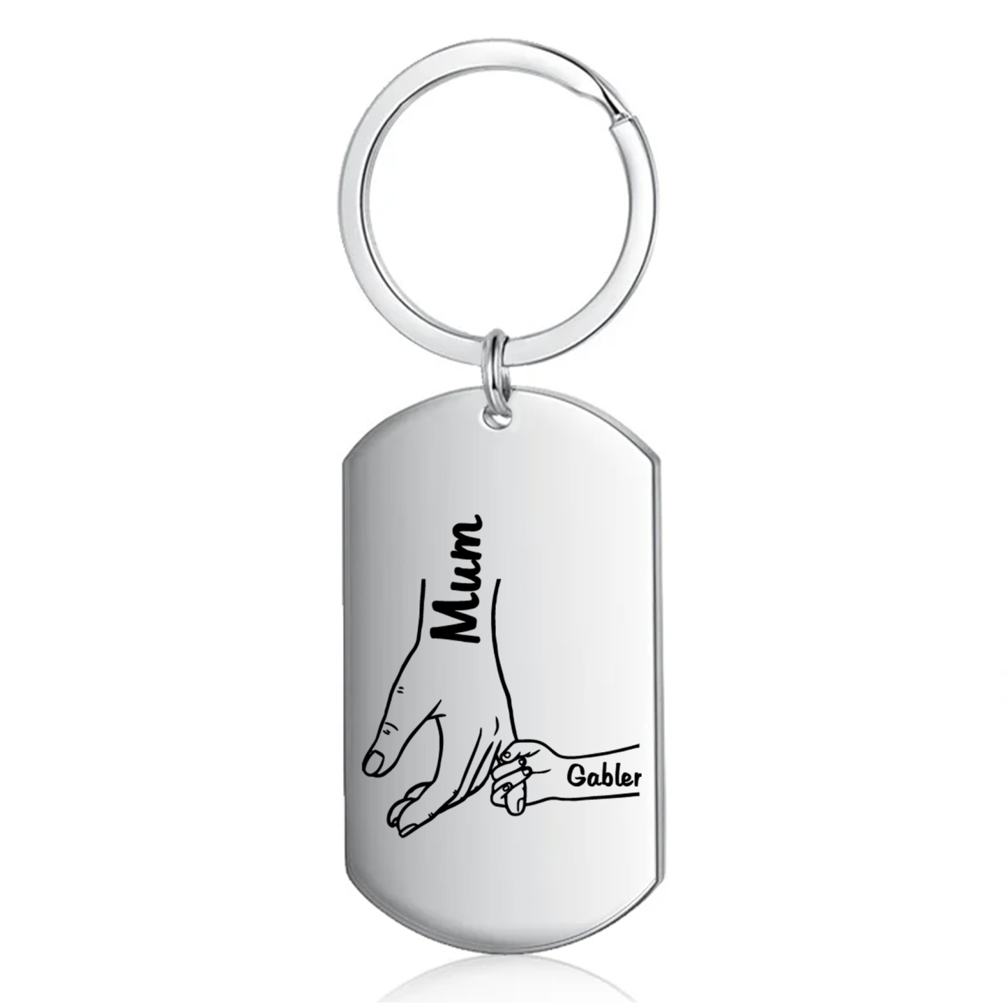 2 Names - Personalised Name Keychain Holding Hands Keychain Mother's Day Gifts For Grandma/Mother-Jessemade AU