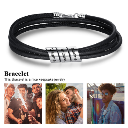 Personalised 3 Beads Men's Bracelets For Him-Jessemade AU