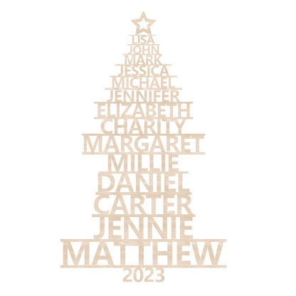 14 Names - Personalised Christmas Tree Ornaments Customised Name Xmas Wooden Decor Gifts for Family Friends-Jessemade AU