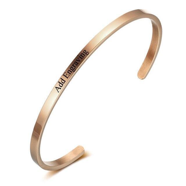 Personalised ID Bracelet For Women Engrave Name Phrases Bangles Best Valentine's Gift-Jessemade AU