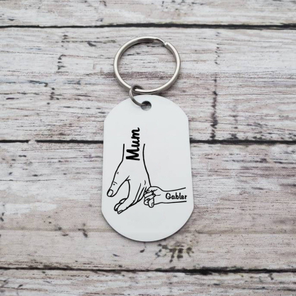 2 Names - Personalised Name Keychain Holding Hands Keychain Mother's Day Gifts For Grandma/Mother-Jessemade AU