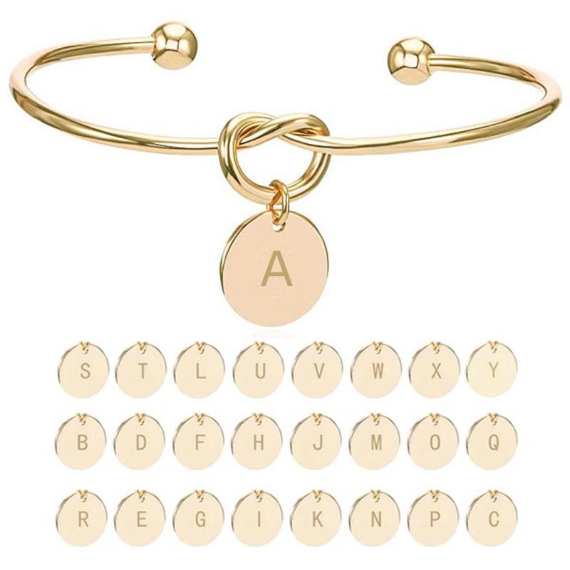26 Letter Round Pendant Personalised Bracelet
