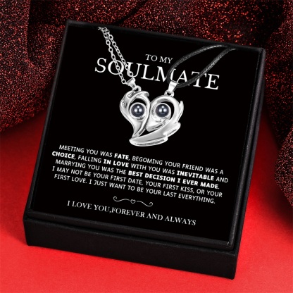 Personalised 100 Languages "I Love You" Heart Projection Necklace Custom Photo Gifts For Her-Jessemade AU