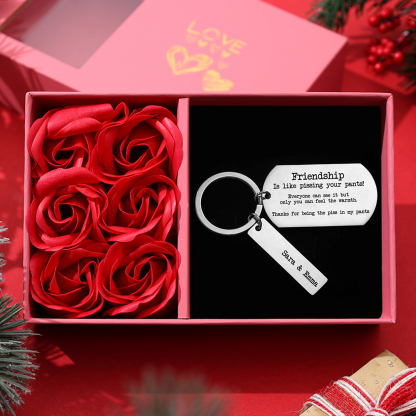 Personalised 2 Names Friendship Keychain "Thanks For Being The Piss In My Pants"-Jessemade AU