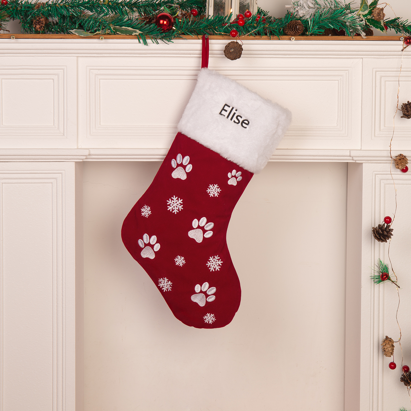 Custom 1 Name Christmas Stocking Ornament Christmas Gift Bags Personalised Gifts for Family Friends-Jessemade AU