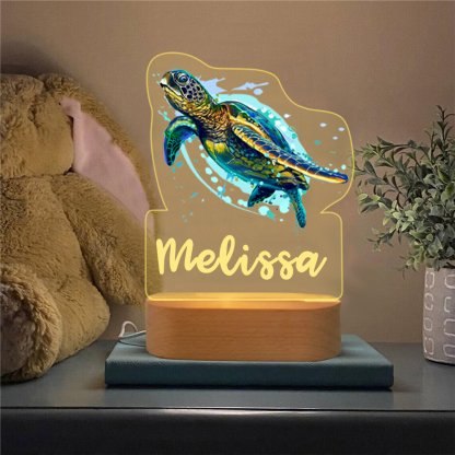 Personalised Name Sea Turtle Night Light LED Lamp Gifts For Kids-Jessemade AU