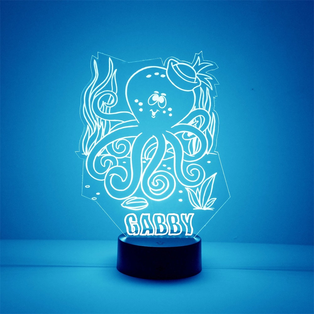 Custom Octopus Night Light 7 Colours Changing Night Light With Name LED Lamp Gifts For Kids-Jessemade AU