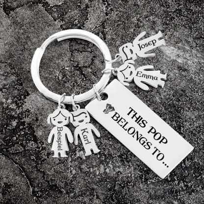 4 Names-Personalised 4 Children's Name Keychain-To My Dad-Gift Box Gift Card Set-Jessemade AU