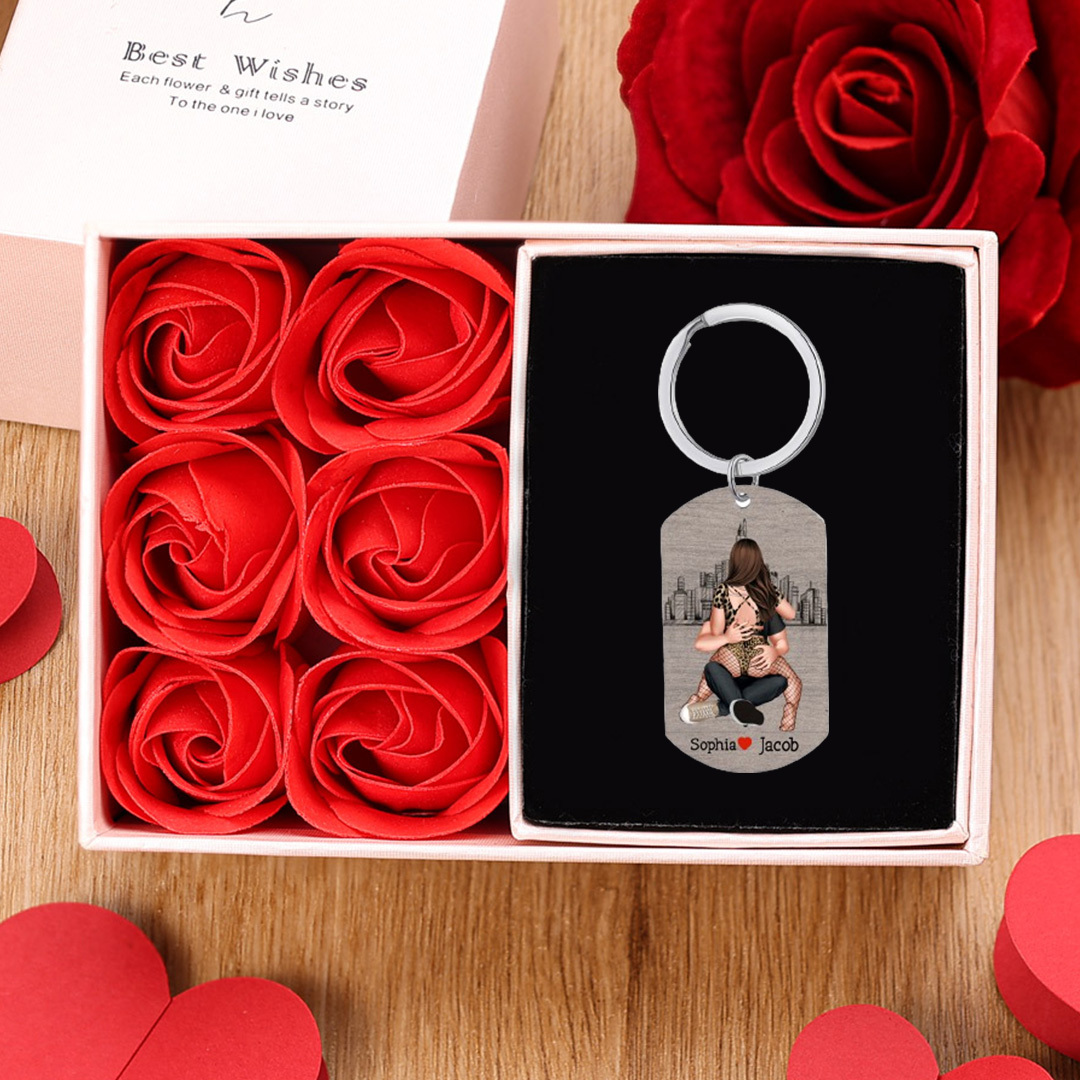 Personalised Couple Keychain Custom 2 Names Keyring "Get Home Safe" Stainless Steel Keychain - Valentine's Gift for Him/Her-Jessemade AU