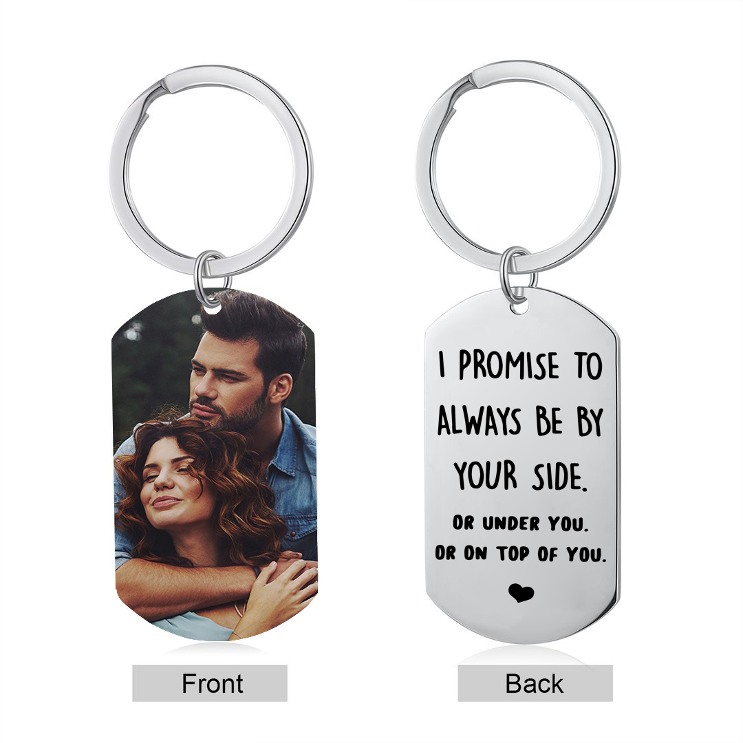 Personalised Photo Keychain for Couple "I PROMISE TO ALWAYS BE BY YOUR SIDE" Valentine's Day Gift-Jessemade AU