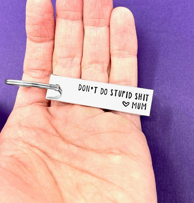 Don't Do Stupid Keychain Funny Gift for Kids Teenagers-Jessemade AU