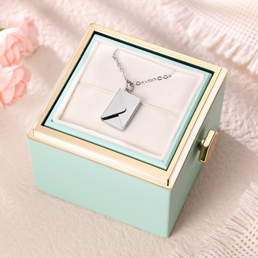 Personalised Envelope Locket Necklace Engrave Secret Love Letter Necklace Romantic Gifts-Jessemade AU