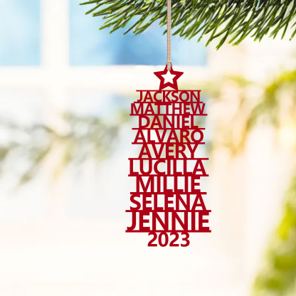 9 Names - Personalised Christmas Tree Ornaments Customised Name Xmas Wooden Decor Gifts for Family Friends-Jessemade AU