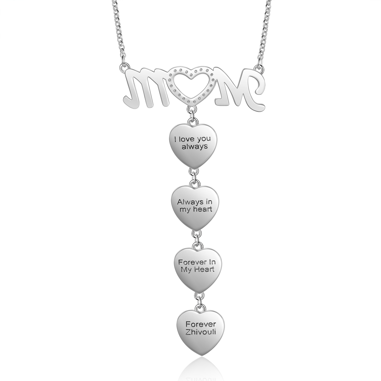 Mother's Day Gifts Personalised Mom Necklace Custom 4 Photos Heart Necklace for Mom-Jessemade AU