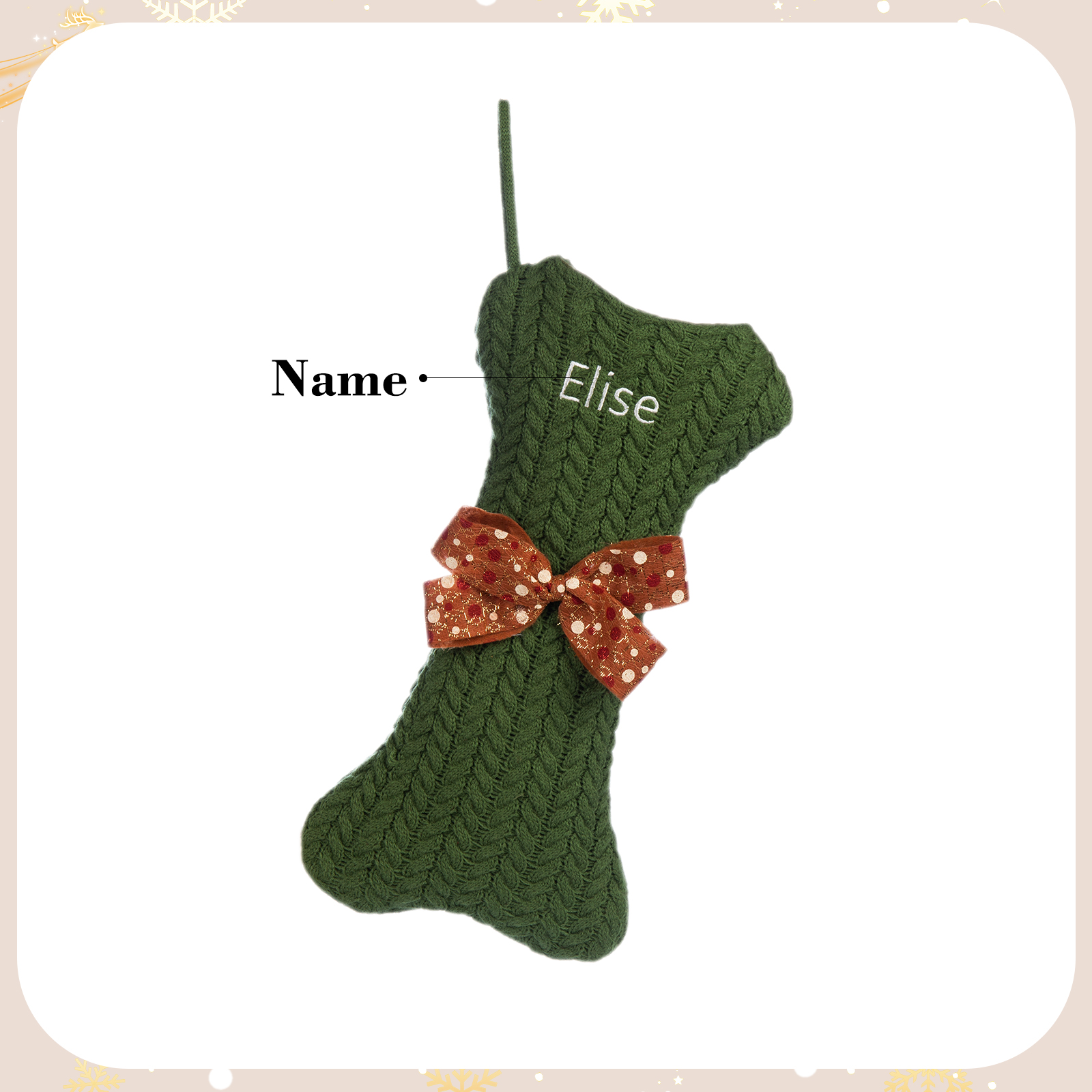 Personalised Christmas Stockings Ornaments Dog Bone Christmas Stockings Custom 1 Name Gifts for Family Friends-Jessemade AU