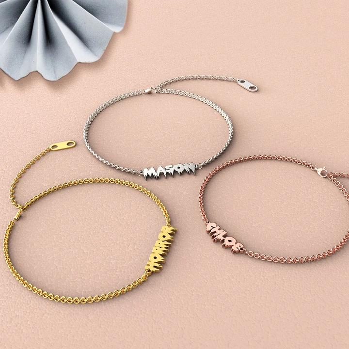 Jessemade Adjustable Personalised Name Anklet for Women-Jessemade AU