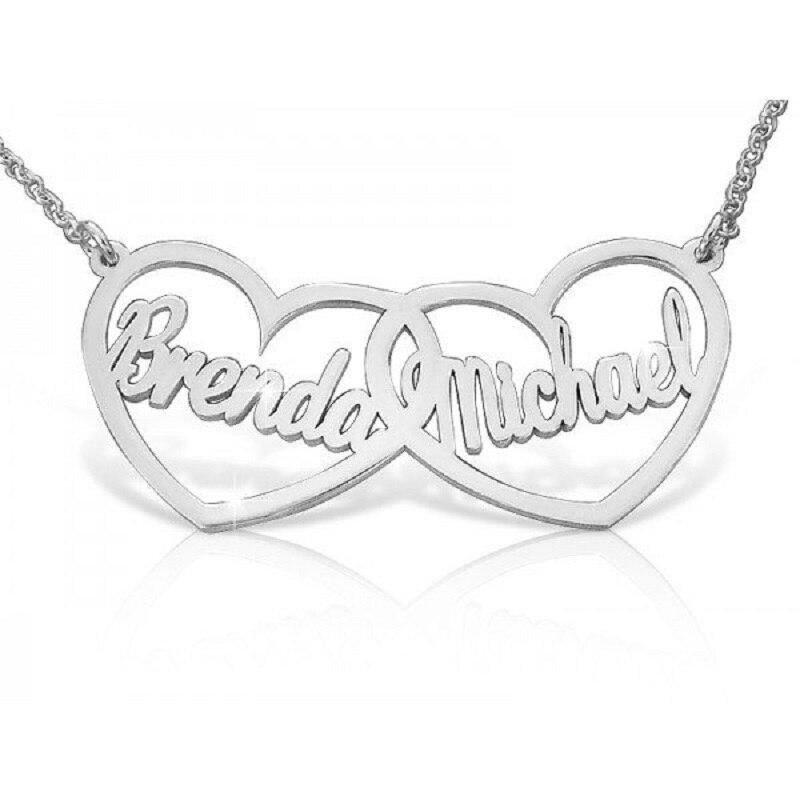 Personalised Heart Necklace Custom 2 Names Necklace Gift For Women-Jessemade AU