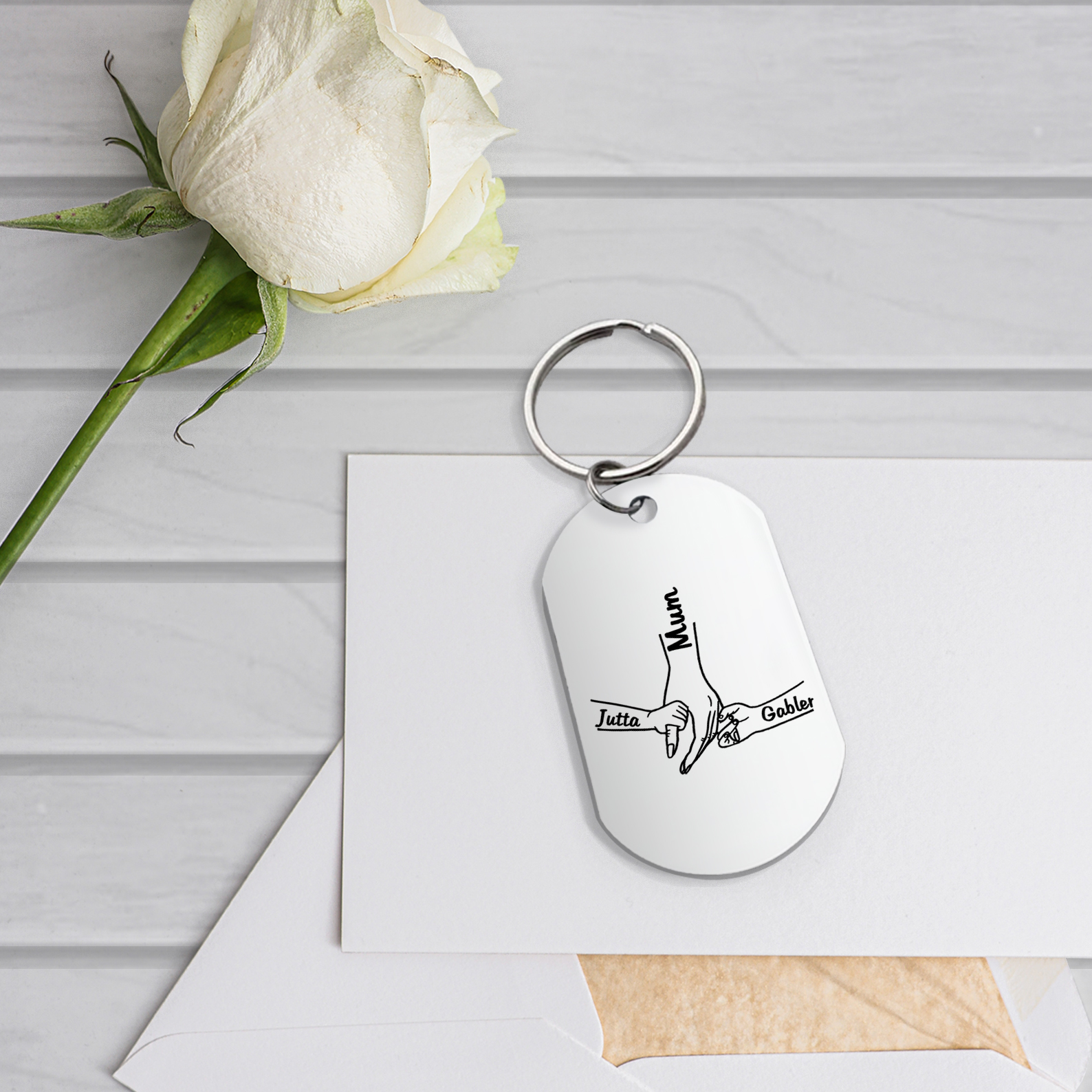3 Names - Personalised Name Keychain Holding Hands Keychain Mother's Day Gifts For Grandma/Mother-Jessemade AU