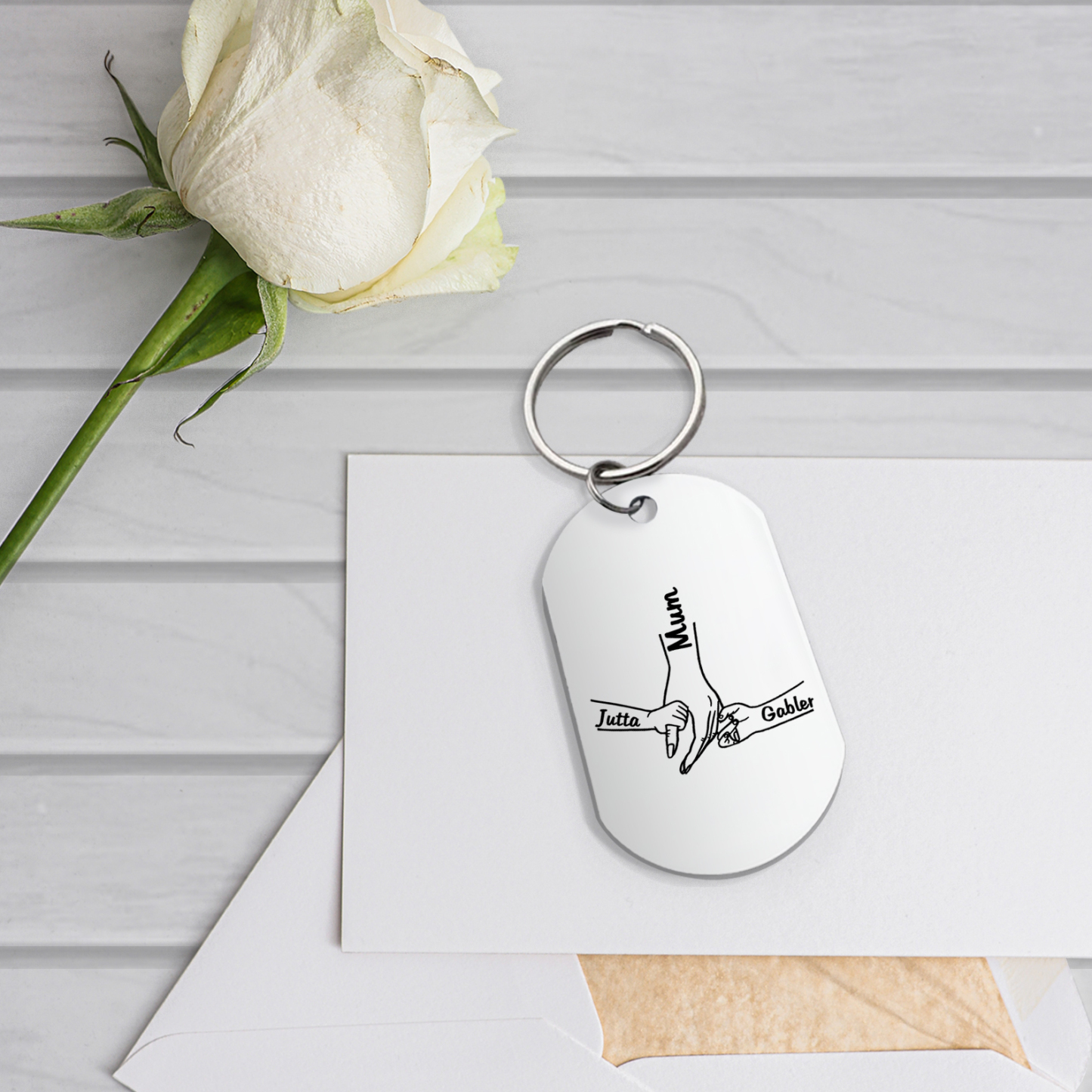 3 Names - Personalised Name Keychain Holding Hands Keychain Mother's Day Gifts For Grandma/Mother-Jessemade AU