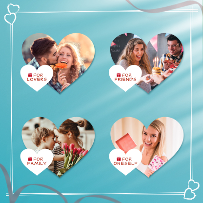 Personalised Drop Heart wings Necklace with 4 Birthstones Engraved Names Best Gift For Women-Jessemade AU