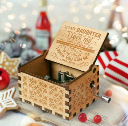 To My Daughter-Exquisite Wooden Music Box From Mum To Daughter-Jessemade AU