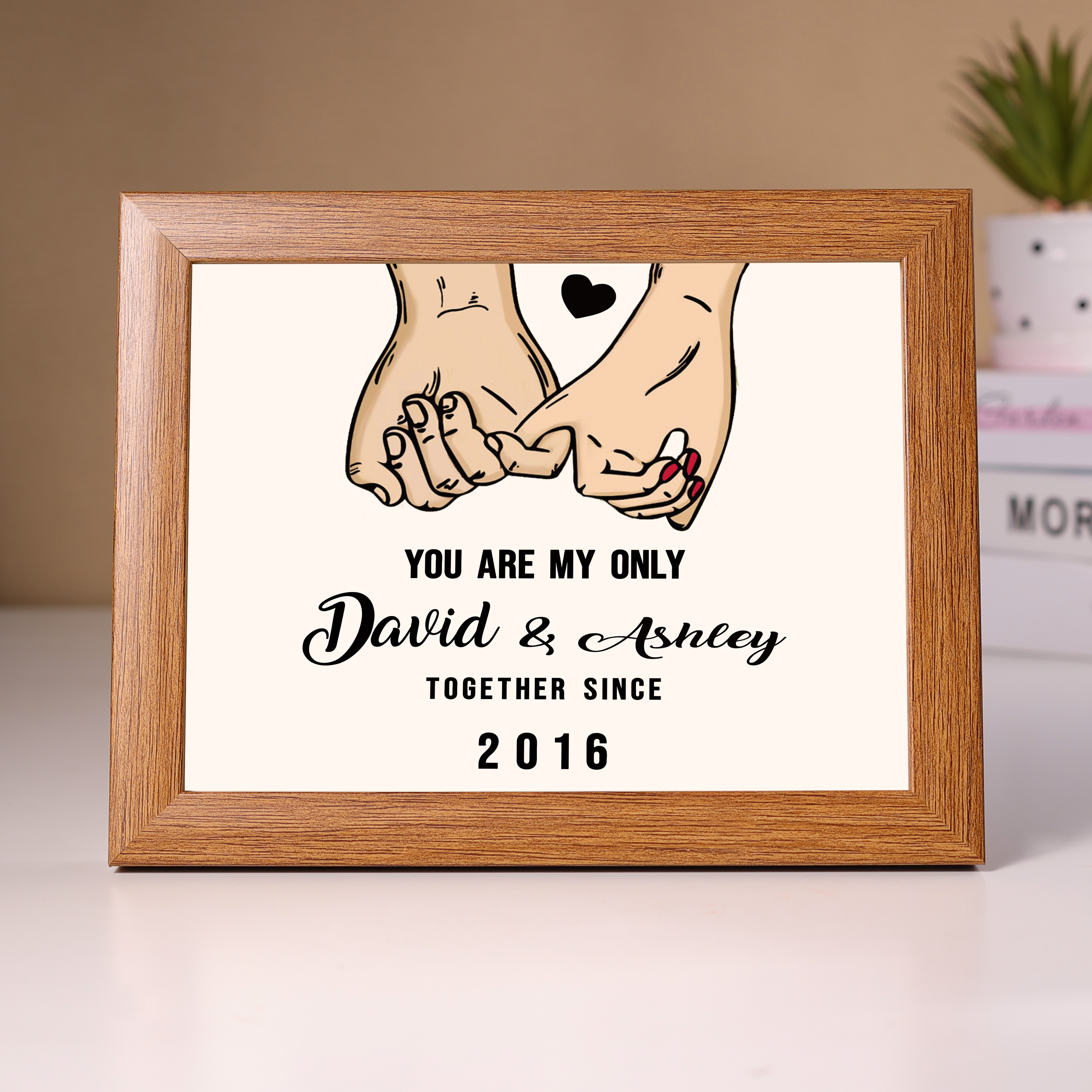 You Are My Only Personalised Couple Photo Frame Custom 2 Names & Date Frame Anniversary Gift For Him/Her-Jessemade AU