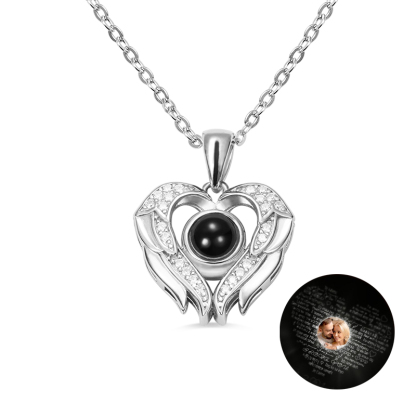 Personalised 100 Languages Projection Necklace Engraved  " I LOVE YOU"  Photo Necklace For Her-Jessemade AU