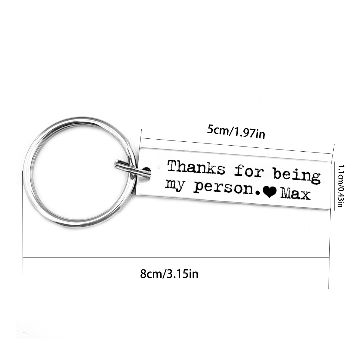 Personalised Couple Keychain Custom Name Keyring "Thanks For Being My Person" Valentine's Day Gifts-Jessemade AU